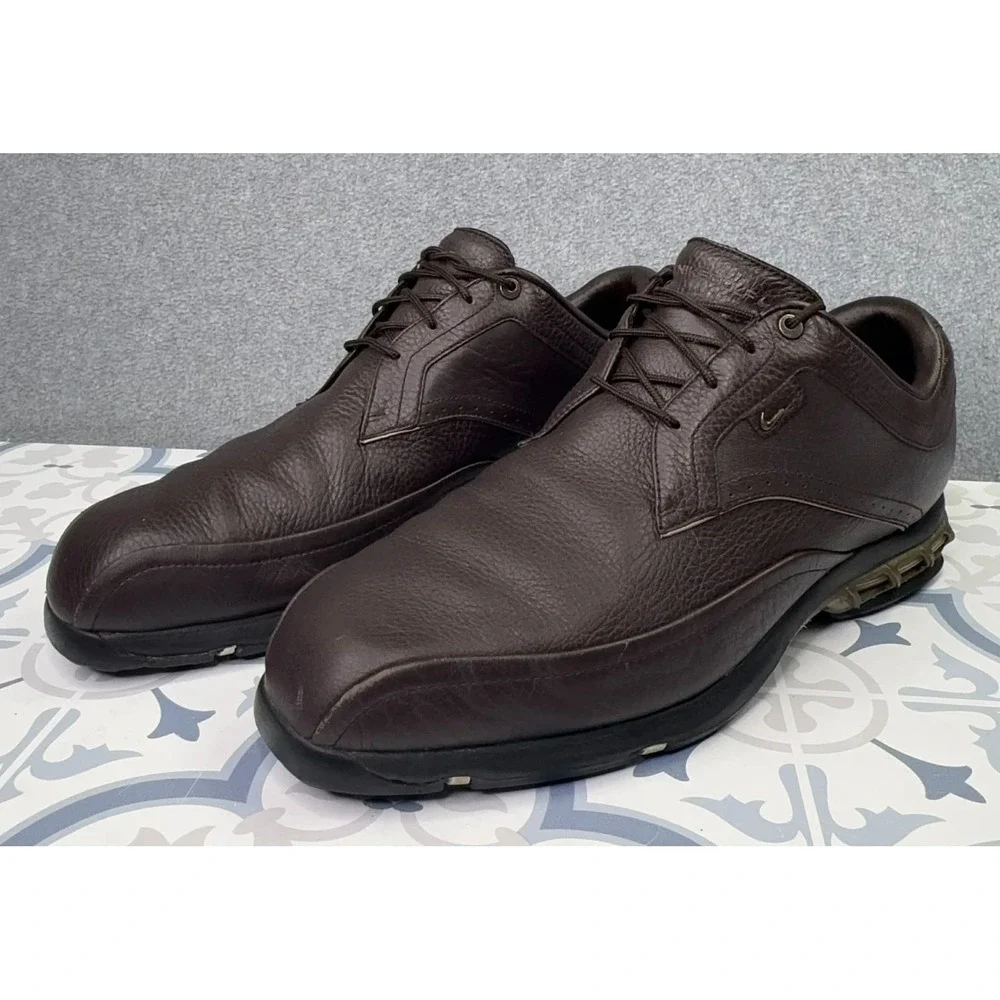 NIKE GOLF Zoom Air Tour Premium Shoes Men's Size 10 379216-272 Brown‎ Leather